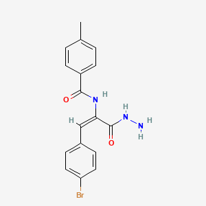 molecular formula C17H16BrN3O2 B5193695 N-[2-(4-bromophenyl)-1-(hydrazinocarbonyl)vinyl]-4-methylbenzamide 