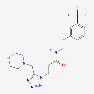molecular formula C18H23F3N6O2 B5193712 3-[5-(4-morpholinylmethyl)-1H-tetrazol-1-yl]-N-{2-[3-(trifluoromethyl)phenyl]ethyl}propanamide 