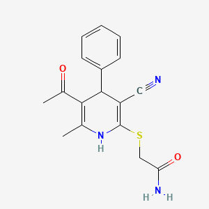 2-[(5-acetyl-3-cyano-6-methyl-4-phenyl-1,4-dihydro-2-pyridinyl)thio]acetamide