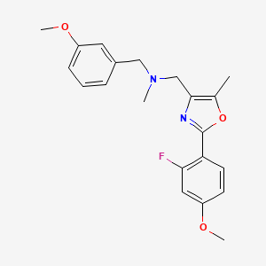 molecular formula C21H23FN2O3 B5193755 1-[2-(2-fluoro-4-methoxyphenyl)-5-methyl-1,3-oxazol-4-yl]-N-(3-methoxybenzyl)-N-methylmethanamine 