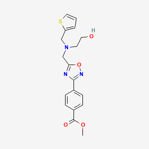 molecular formula C18H19N3O4S B5193770 methyl 4-(5-{[(2-hydroxyethyl)(2-thienylmethyl)amino]methyl}-1,2,4-oxadiazol-3-yl)benzoate 