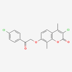 molecular formula C19H14Cl2O4 B5193799 3-chloro-7-[2-(4-chlorophenyl)-2-oxoethoxy]-4,8-dimethyl-2H-chromen-2-one 