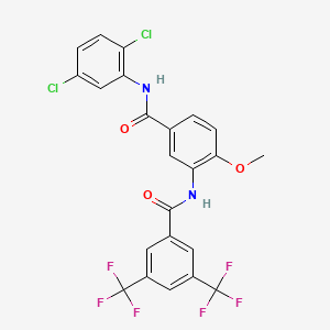 molecular formula C23H14Cl2F6N2O3 B5193831 3-{[3,5-bis(trifluoromethyl)benzoyl]amino}-N-(2,5-dichlorophenyl)-4-methoxybenzamide 