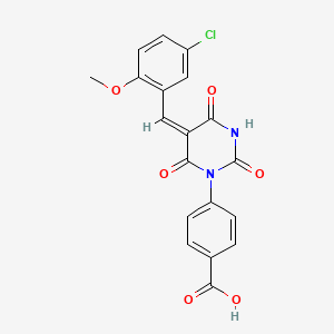 molecular formula C19H13ClN2O6 B5193850 4-[5-(5-chloro-2-methoxybenzylidene)-2,4,6-trioxotetrahydro-1(2H)-pyrimidinyl]benzoic acid 