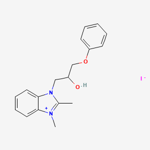 molecular formula C18H21IN2O2 B5193867 3-(2-hydroxy-3-phenoxypropyl)-1,2-dimethyl-1H-3,1-benzimidazol-3-ium iodide 