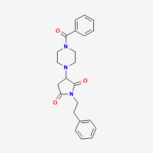 molecular formula C23H25N3O3 B5193869 3-(4-benzoyl-1-piperazinyl)-1-(2-phenylethyl)-2,5-pyrrolidinedione 