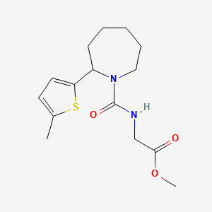 molecular formula C15H22N2O3S B5193871 methyl N-{[2-(5-methyl-2-thienyl)-1-azepanyl]carbonyl}glycinate 