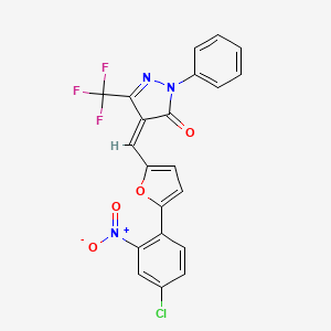 molecular formula C21H11ClF3N3O4 B5193877 4-{[5-(4-chloro-2-nitrophenyl)-2-furyl]methylene}-2-phenyl-5-(trifluoromethyl)-2,4-dihydro-3H-pyrazol-3-one 