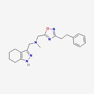 N-methyl-1-[3-(2-phenylethyl)-1,2,4-oxadiazol-5-yl]-N-(4,5,6,7-tetrahydro-1H-indazol-3-ylmethyl)methanamine