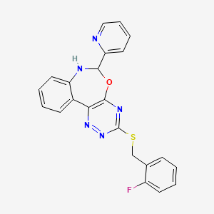 3-[(2-fluorobenzyl)thio]-6-(2-pyridinyl)-6,7-dihydro[1,2,4]triazino[5,6-d][3,1]benzoxazepine