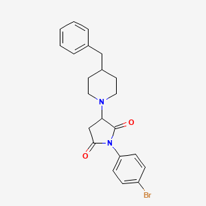 molecular formula C22H23BrN2O2 B5193943 3-(4-benzyl-1-piperidinyl)-1-(4-bromophenyl)-2,5-pyrrolidinedione 