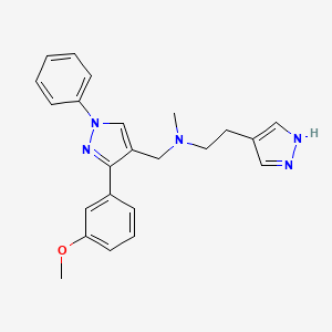 N-{[3-(3-methoxyphenyl)-1-phenyl-1H-pyrazol-4-yl]methyl}-N-methyl-2-(1H-pyrazol-4-yl)ethanamine