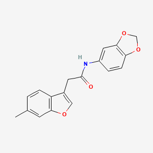 N-1,3-benzodioxol-5-yl-2-(6-methyl-1-benzofuran-3-yl)acetamide
