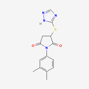 molecular formula C14H14N4O2S B5193968 1-(3,4-dimethylphenyl)-3-(4H-1,2,4-triazol-3-ylthio)-2,5-pyrrolidinedione 