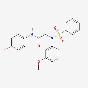 molecular formula C21H19IN2O4S B5193999 N~1~-(4-iodophenyl)-N~2~-(3-methoxyphenyl)-N~2~-(phenylsulfonyl)glycinamide 