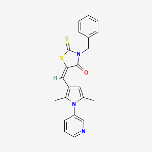 3-benzyl-5-{[2,5-dimethyl-1-(3-pyridinyl)-1H-pyrrol-3-yl]methylene}-2-thioxo-1,3-thiazolidin-4-one