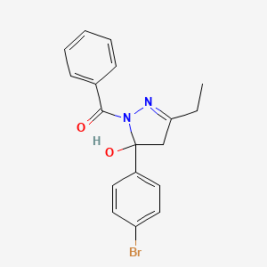 1-benzoyl-5-(4-bromophenyl)-3-ethyl-4,5-dihydro-1H-pyrazol-5-ol