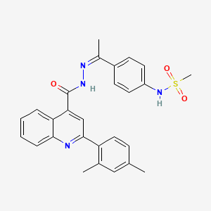 molecular formula C27H26N4O3S B5194136 N-[4-(N-{[2-(2,4-dimethylphenyl)-4-quinolinyl]carbonyl}ethanehydrazonoyl)phenyl]methanesulfonamide 