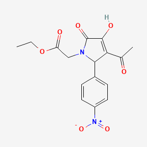 molecular formula C16H16N2O7 B5194159 ethyl [3-acetyl-4-hydroxy-2-(4-nitrophenyl)-5-oxo-2,5-dihydro-1H-pyrrol-1-yl]acetate 