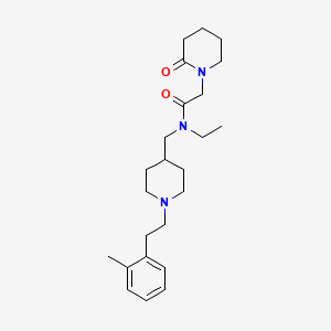 molecular formula C24H37N3O2 B5194204 N-ethyl-N-({1-[2-(2-methylphenyl)ethyl]-4-piperidinyl}methyl)-2-(2-oxo-1-piperidinyl)acetamide 