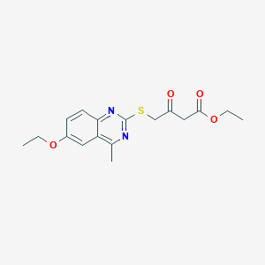 molecular formula C17H20N2O4S B5194227 ethyl 4-[(6-ethoxy-4-methyl-2-quinazolinyl)thio]-3-oxobutanoate CAS No. 6105-58-4