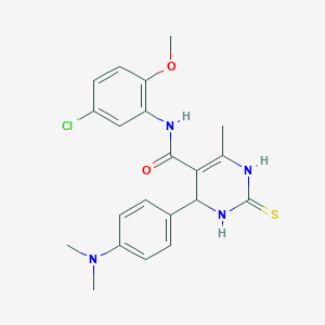 molecular formula C21H23ClN4O2S B5194242 N-(5-chloro-2-methoxyphenyl)-4-[4-(dimethylamino)phenyl]-6-methyl-2-thioxo-1,2,3,4-tetrahydro-5-pyrimidinecarboxamide 