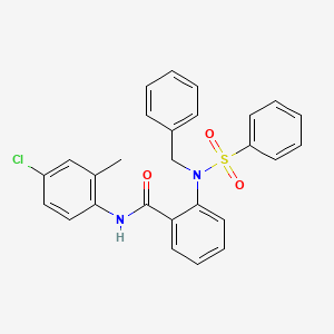 molecular formula C27H23ClN2O3S B5194249 2-[benzyl(phenylsulfonyl)amino]-N-(4-chloro-2-methylphenyl)benzamide 