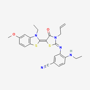 3-{[3-allyl-5-(3-ethyl-5-methoxy-1,3-benzothiazol-2(3H)-ylidene)-4-oxo-1,3-thiazolidin-2-ylidene]amino}-4-(ethylamino)benzonitrile