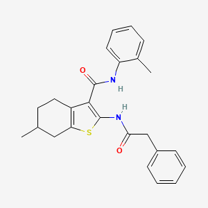 molecular formula C25H26N2O2S B5194264 6-methyl-N-(2-methylphenyl)-2-[(phenylacetyl)amino]-4,5,6,7-tetrahydro-1-benzothiophene-3-carboxamide 