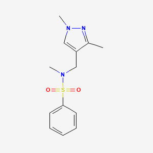 molecular formula C13H17N3O2S B5194283 N-[(1,3-dimethyl-1H-pyrazol-4-yl)methyl]-N-methylbenzenesulfonamide 