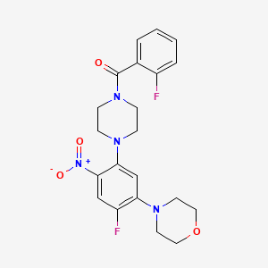 molecular formula C21H22F2N4O4 B5194313 4-{2-fluoro-5-[4-(2-fluorobenzoyl)-1-piperazinyl]-4-nitrophenyl}morpholine 