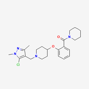 molecular formula C23H31ClN4O2 B5194320 1-[(5-chloro-1,3-dimethyl-1H-pyrazol-4-yl)methyl]-4-[2-(1-piperidinylcarbonyl)phenoxy]piperidine 
