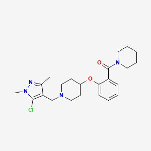 1-[(5-chloro-1,3-dimethyl-1H-pyrazol-4-yl)methyl]-4-[2-(1-piperidinylcarbonyl)phenoxy]piperidine