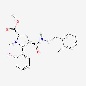 molecular formula C23H27FN2O3 B5194324 methyl (2S*,4S*,5R*)-5-(2-fluorophenyl)-1-methyl-4-({[2-(2-methylphenyl)ethyl]amino}carbonyl)-2-pyrrolidinecarboxylate 