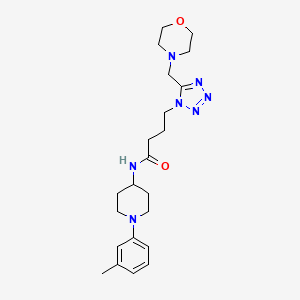 molecular formula C22H33N7O2 B5194325 N-[1-(3-methylphenyl)-4-piperidinyl]-4-[5-(4-morpholinylmethyl)-1H-tetrazol-1-yl]butanamide 