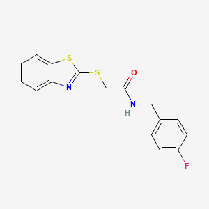 molecular formula C16H13FN2OS2 B5194339 2-(1,3-benzothiazol-2-ylthio)-N-(4-fluorobenzyl)acetamide 