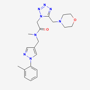 molecular formula C20H26N8O2 B5194424 N-methyl-N-{[1-(2-methylphenyl)-1H-pyrazol-4-yl]methyl}-2-[5-(4-morpholinylmethyl)-1H-tetrazol-1-yl]acetamide 