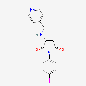 molecular formula C16H14IN3O2 B5194429 1-(4-iodophenyl)-3-[(4-pyridinylmethyl)amino]-2,5-pyrrolidinedione 
