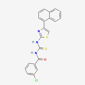 molecular formula C21H14ClN3OS2 B5194441 3-chloro-N-({[4-(1-naphthyl)-1,3-thiazol-2-yl]amino}carbonothioyl)benzamide 