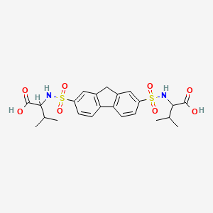 2,2'-[9H-fluorene-2,7-diylbis(sulfonylimino)]bis(3-methylbutanoic acid)