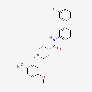 molecular formula C26H27FN2O3 B5194477 N-(3'-fluoro-3-biphenylyl)-1-(2-hydroxy-5-methoxybenzyl)-4-piperidinecarboxamide 