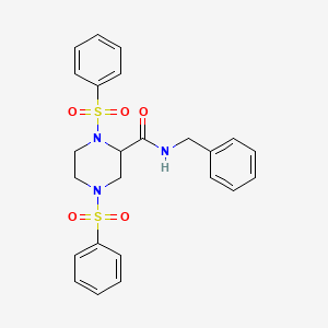 molecular formula C24H25N3O5S2 B5194479 N-benzyl-1,4-bis(phenylsulfonyl)-2-piperazinecarboxamide 