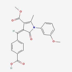 molecular formula C22H19NO6 B5194501 4-{[4-(methoxycarbonyl)-1-(3-methoxyphenyl)-5-methyl-2-oxo-1,2-dihydro-3H-pyrrol-3-ylidene]methyl}benzoic acid 