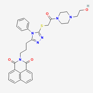 2-{3-[5-({2-[4-(2-hydroxyethyl)-1-piperazinyl]-2-oxoethyl}thio)-4-phenyl-4H-1,2,4-triazol-3-yl]propyl}-1H-benzo[de]isoquinoline-1,3(2H)-dione