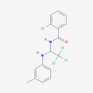 molecular formula C16H14Cl4N2O B5194512 2-chloro-N-{2,2,2-trichloro-1-[(3-methylphenyl)amino]ethyl}benzamide 