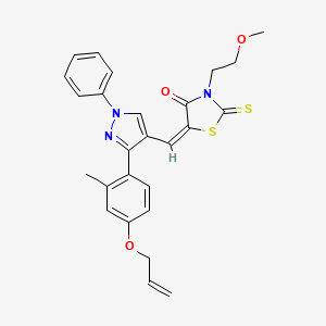molecular formula C26H25N3O3S2 B5194517 5-({3-[4-(allyloxy)-2-methylphenyl]-1-phenyl-1H-pyrazol-4-yl}methylene)-3-(2-methoxyethyl)-2-thioxo-1,3-thiazolidin-4-one 