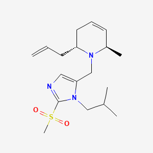 molecular formula C18H29N3O2S B5194537 (2R*,6R*)-2-allyl-1-{[1-isobutyl-2-(methylsulfonyl)-1H-imidazol-5-yl]methyl}-6-methyl-1,2,3,6-tetrahydropyridine 