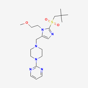 molecular formula C20H32N6O3S B5194553 2-(4-{[2-[(2,2-dimethylpropyl)sulfonyl]-1-(2-methoxyethyl)-1H-imidazol-5-yl]methyl}-1-piperazinyl)pyrimidine 
