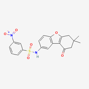 N-(7,7-dimethyl-9-oxo-6,7,8,9-tetrahydrodibenzo[b,d]furan-2-yl)-3-nitrobenzenesulfonamide