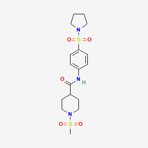 molecular formula C17H25N3O5S2 B5194604 1-(methylsulfonyl)-N-[4-(1-pyrrolidinylsulfonyl)phenyl]-4-piperidinecarboxamide 